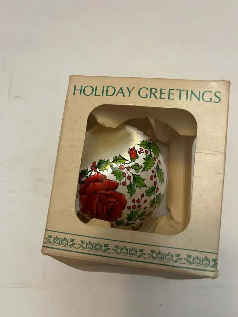 Vintage 1981 WWA Inc. Holiday Greetings Mother Satin Christmas Ball Ornament